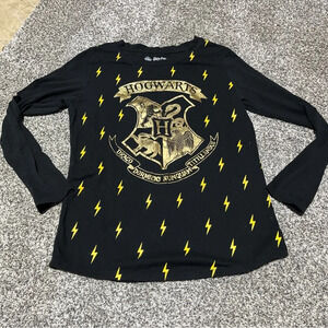 Wizarding World T-Shirt Kids Size XL (14-16) Harry Potter Black Long Sleeve
